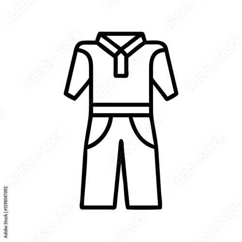 Outline illustration of stylish mens kurta pajama traditional indian wear set
