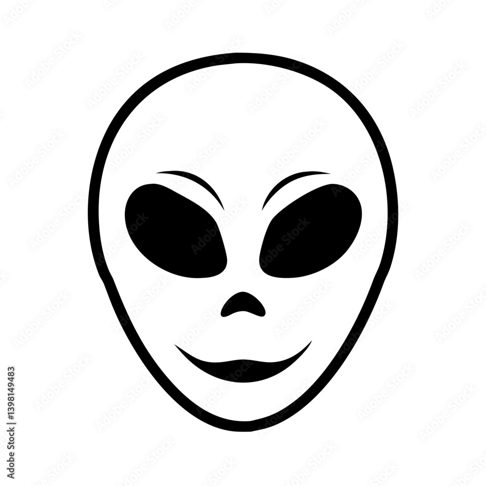 alien face icon, alien face silhouette vector illustration-simple silhouette illustration of alien face, perfect for alien face logos and icons alien face icon, alien face silhouette vector illustration-simple silhouette illustration of alien face, perfect for alien face logos and icons