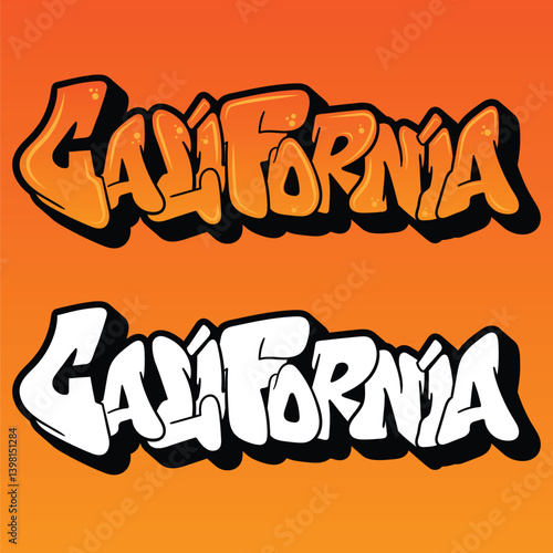 vector california graffiti typography, los angeles graffiti