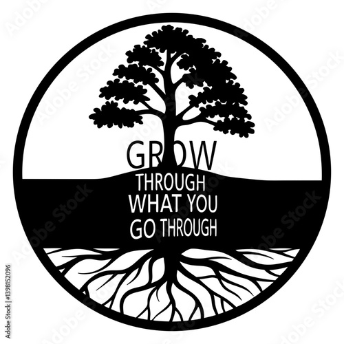 Grow Through What You Go Through Inspirational Tree of Life Motivational Poster