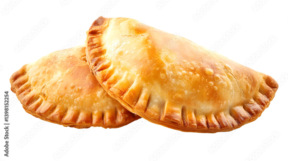 Delicious Empanadas on White Background - Gourmet Savory Pastries for Professional Use Delicious Empanadas on White Background - Gourmet Savory Pastries for Professional Use