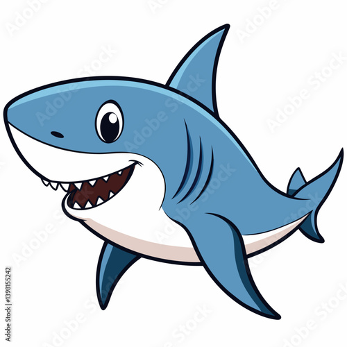 shark cartoon isolated on white