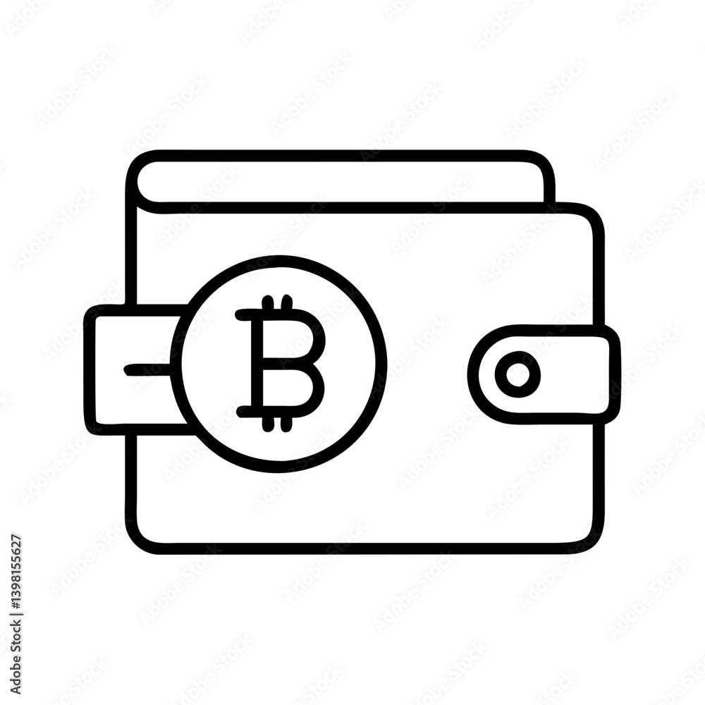 Bitcoin wallet icon digital cryptocurrency blockchain technology investment asset Bitcoin wallet icon digital cryptocurrency blockchain technology investment asset