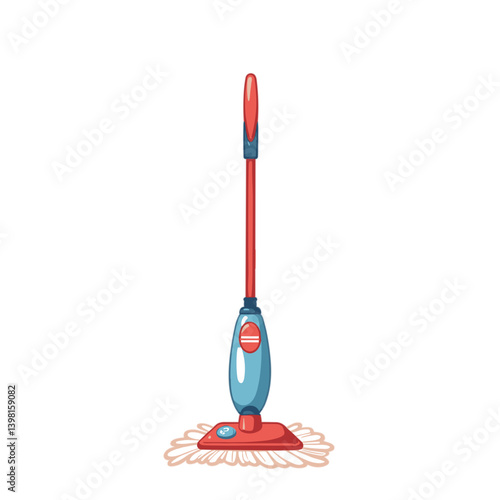 Colorful mop for efficient cleaning no background  