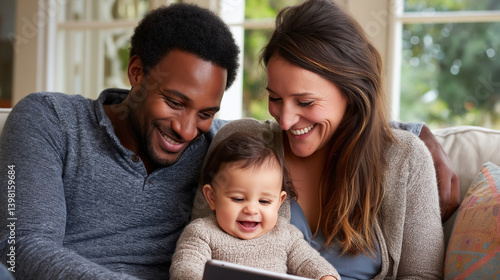 Cozy Multiethnic Family Enjoying Quality Time Together at Home