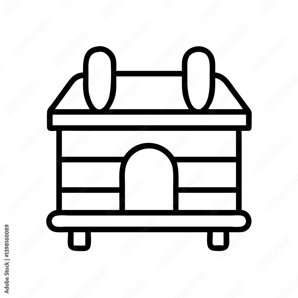 Dog house outline vector illustration pet shelter icon kennel graphic design idea Dog house outline vector illustration pet shelter icon kennel graphic design idea