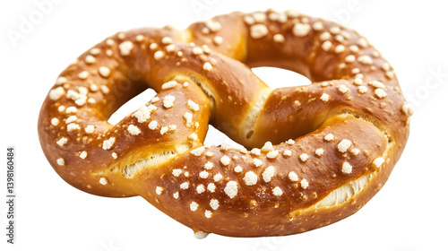 Crunchy Pretzel on White Background - Savory Snack Concept Shot Professionally