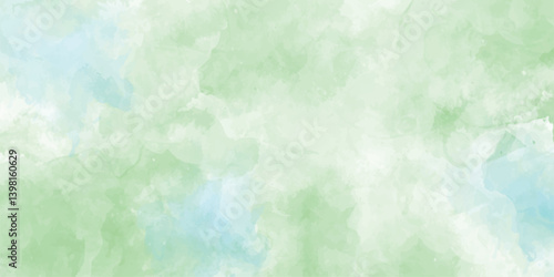 Abstract green color clouds background, Vibrant clear green texture with puffy and blurry natural grunge light mint green watercolor background clouds texture backdrop