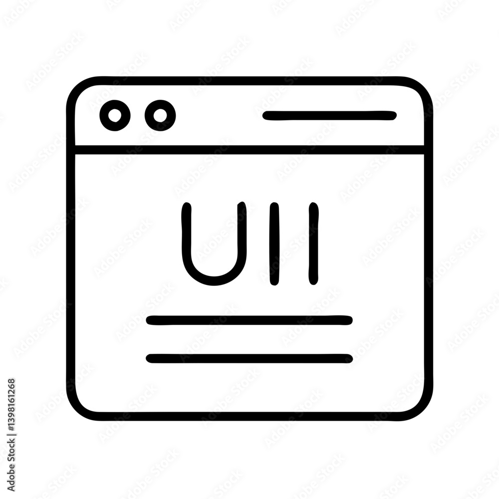 Ui design interface outline icon for website and application development process Ui design interface outline icon for website and application development process