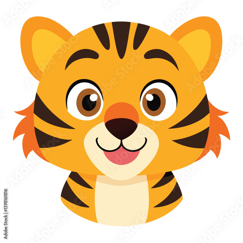 Happy Cartoon Tiger Cub Illustration