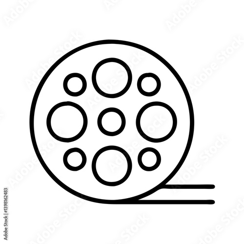 Film reel icon movie cinema graphic vector illustration stock image design