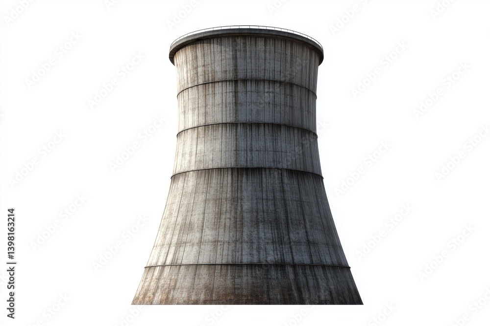 Cooling tower against white isolated on white background