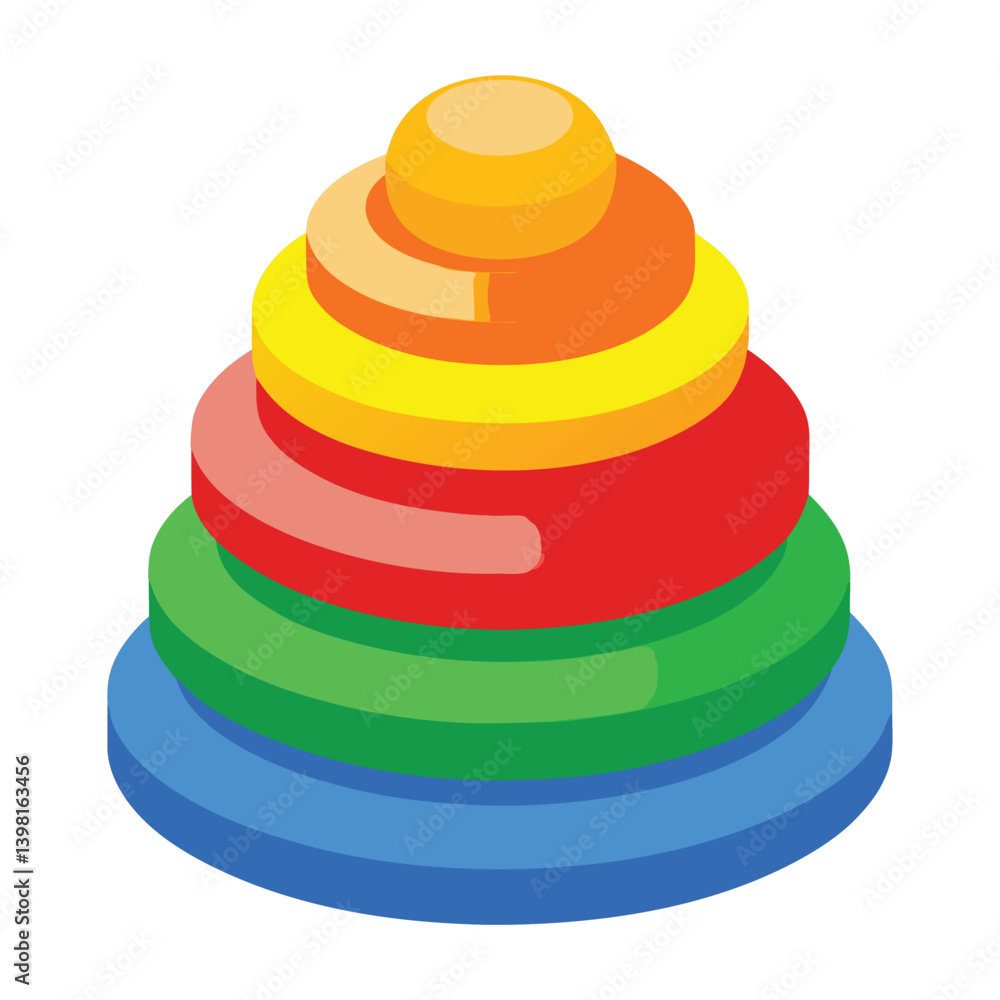 Plastic Stacking Rings Toy Illustration Plastic Stacking Rings Toy Illustration