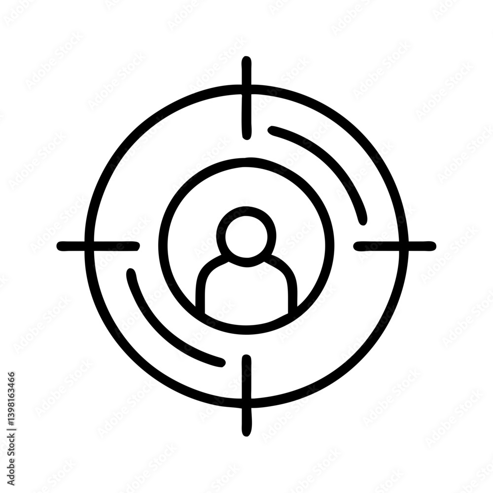 Target audience icon focus group vector illustration for marketing strategy Target audience icon focus group vector illustration for marketing strategy