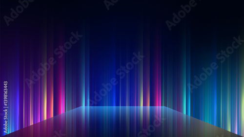 illustration of spreading lines shiny effects for ecommerce signs retail shopping. Motion light effect for banners. Curved light trail stretched upward. 