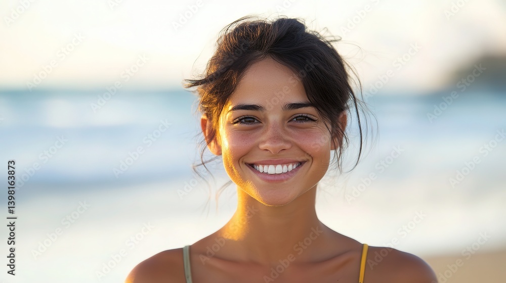 Young woman radiates joy in a serene portrait, embodying pure happiness and inner peace.
Young woman radiates joy in a serene portrait, embodying pure happiness and inner peace.