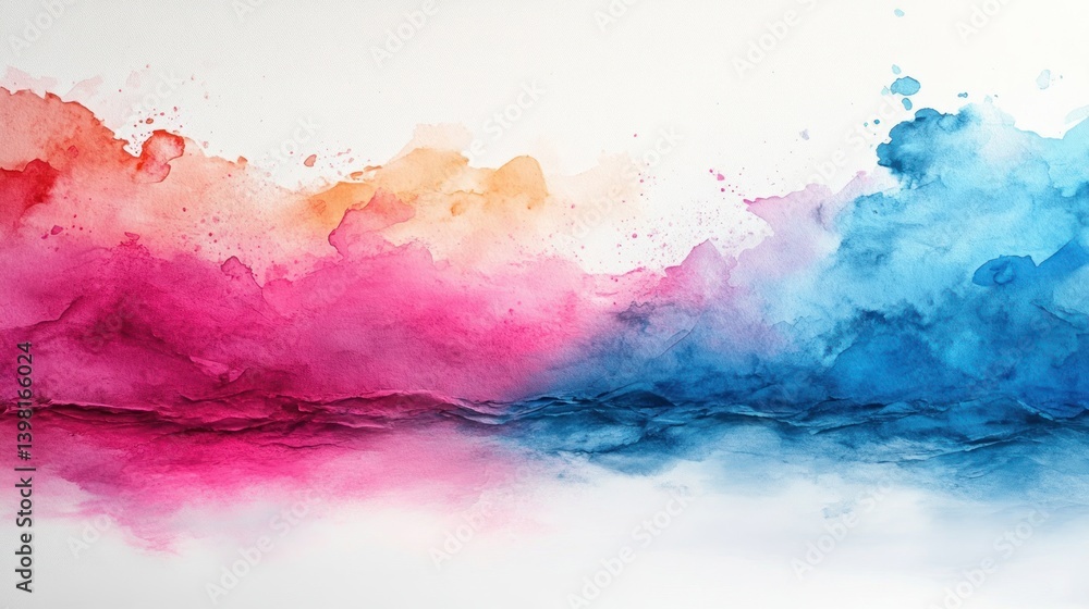 Obraz premium Abstract Watercolor Landscape: A Symphony of Hues