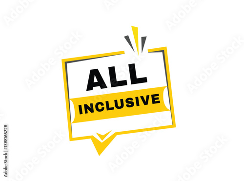 All inclusive banner, web element advertising design. announcment vector.
