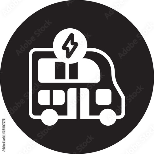 double decker bus glyph icon