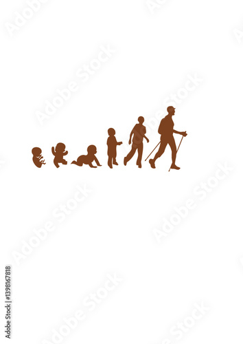 evolution marche nordique baton bebe adulte