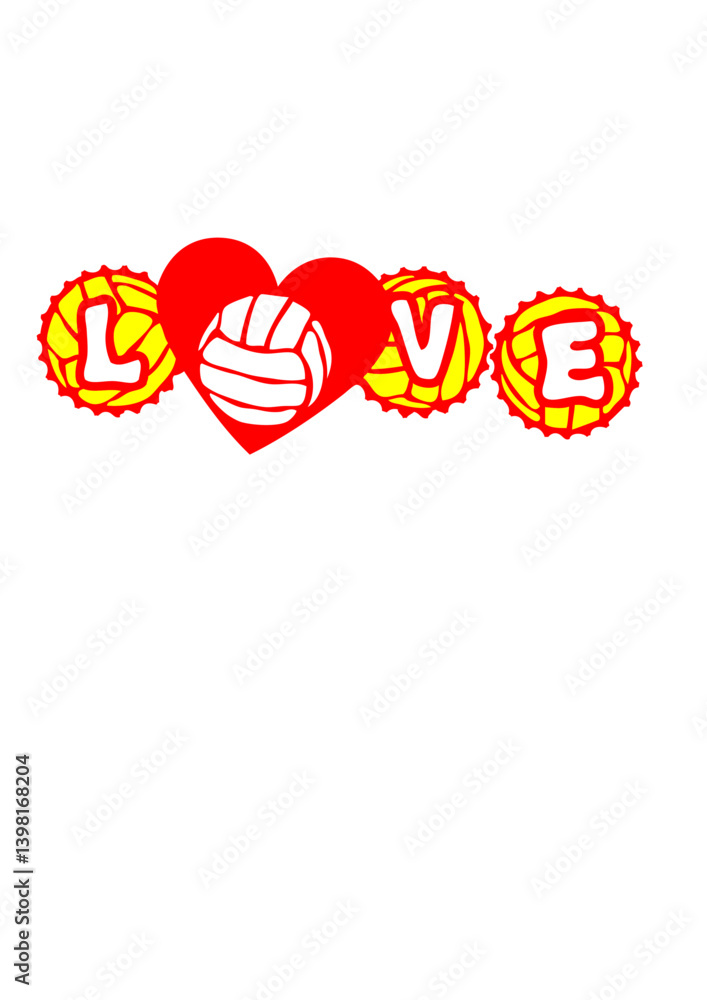 Fototapeta premium volleyall ou waterpolo love capsule coeur club