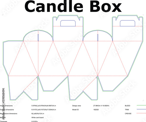 Candle Box Packaging Die Cut Template Layout Design Vector Illustration