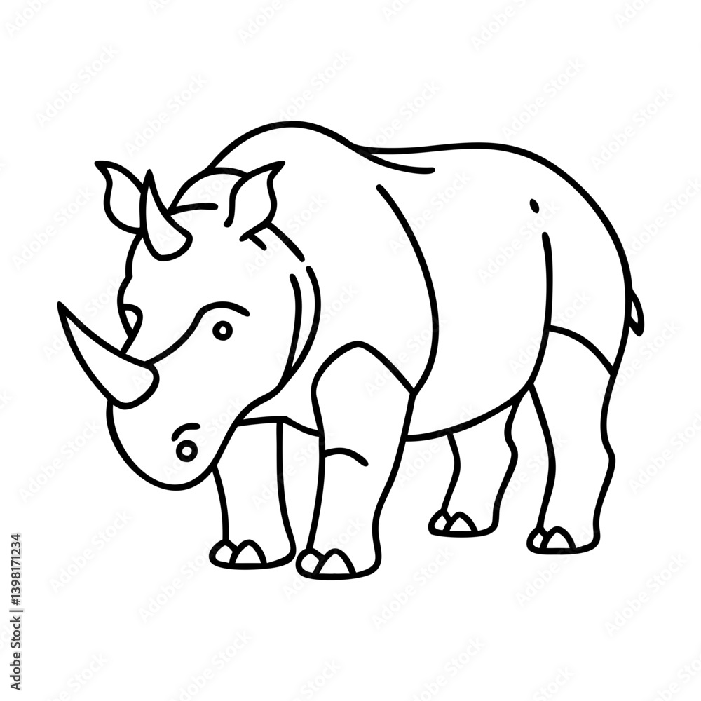 Fototapeta premium rhino icon, rhino vector illustration-simple illustration of rhino, perfect for rhino logos and icons