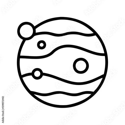 Jupiter planet icon space exploration astronomy astrology celestial body graphic