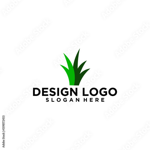 Green Leaf Logo Design on White Background