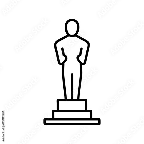 Oscar award statue vector icon symbol of achievement in film and entertainment