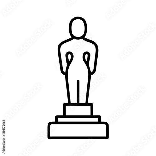 Oscar award statue vector icon illustration for film and movie industry design