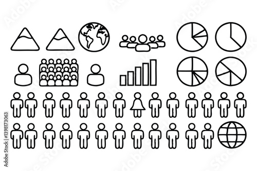 population and demography related editable stroke