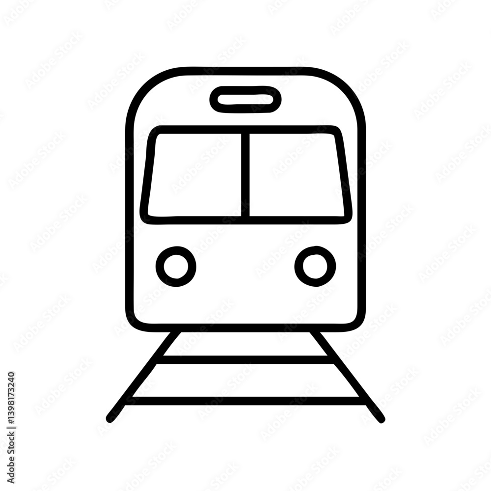 Train icon vector illustration of modern train front view on railway transport Train icon vector illustration of modern train front view on railway transport