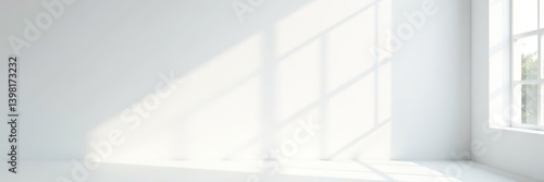 Wallpaper Mural White wall with soft light streaks and shadow,  modern,  abstract Torontodigital.ca