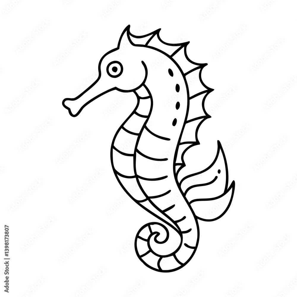 Fototapeta premium seahorse icon, seahorse vector illustration-simple illustration of seahorse, perfect for seahorse logos and icons