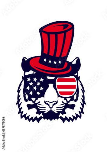 tigre lunette chapeau americain