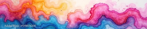 Watercolor painting featuring vibrant colors blending into a mesmerizing artistic background,  design,  pastel