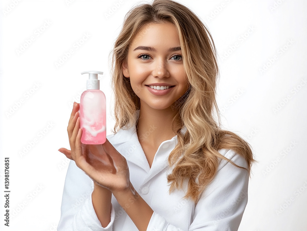 Beautiful woman is doing skin care, beauty close-up Beautiful woman is doing skin care, beauty close-up