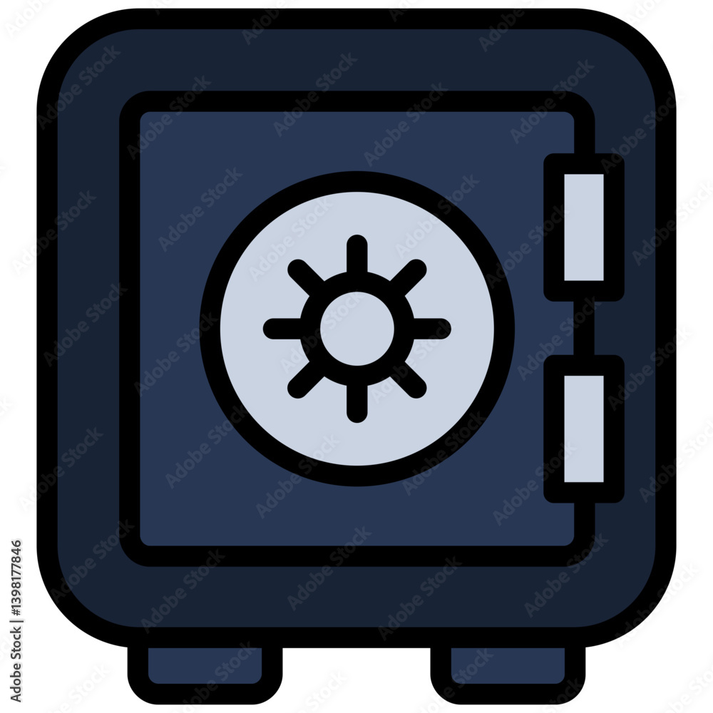 Safety Box Outline Flat Icon, Solid Color Outline Flat Icon Symbol Safety Box Outline Flat Icon, Solid Color Outline Flat Icon Symbol