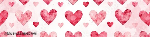 Watercolor seamless valentine heart pattern background perfect for romantic designs,  pattern,  love