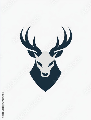 Wallpaper Mural Majestic deer head logo, wildlife symbol, nature graphic, white background, design element Torontodigital.ca