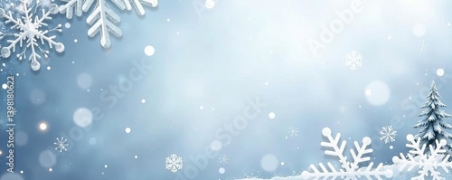 Winter snowflakes on a shimmering silver background, perfect for holiday design projects,  seasonal,  holiday