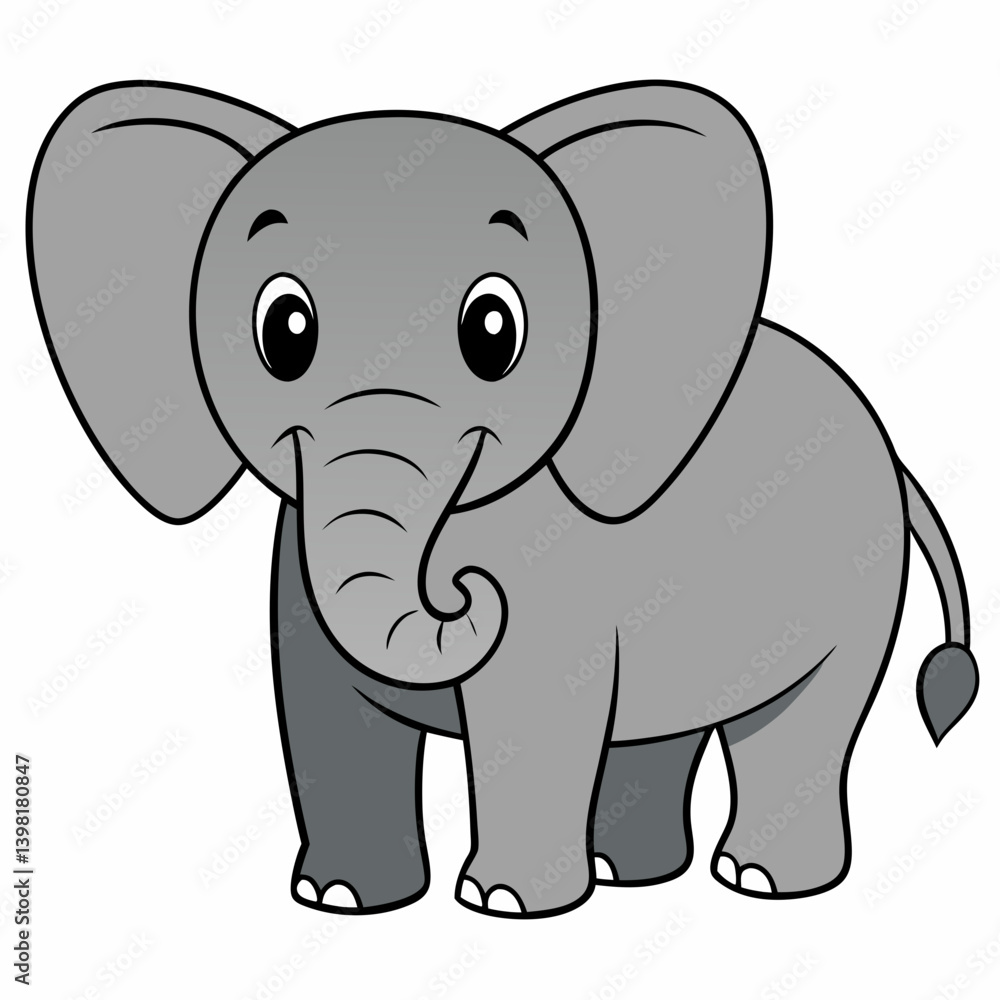 Fototapeta premium baby elephant cartoon
