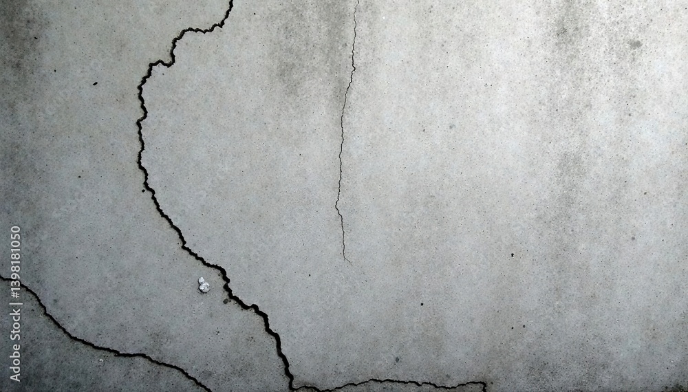 Obraz premium Worn gray concrete wall with cracks and texture, aged, textured