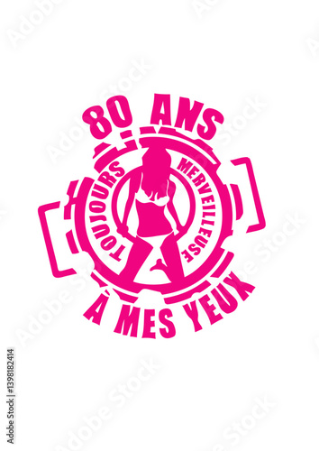 80 ans toujours merveilleuse tampon anniversaire