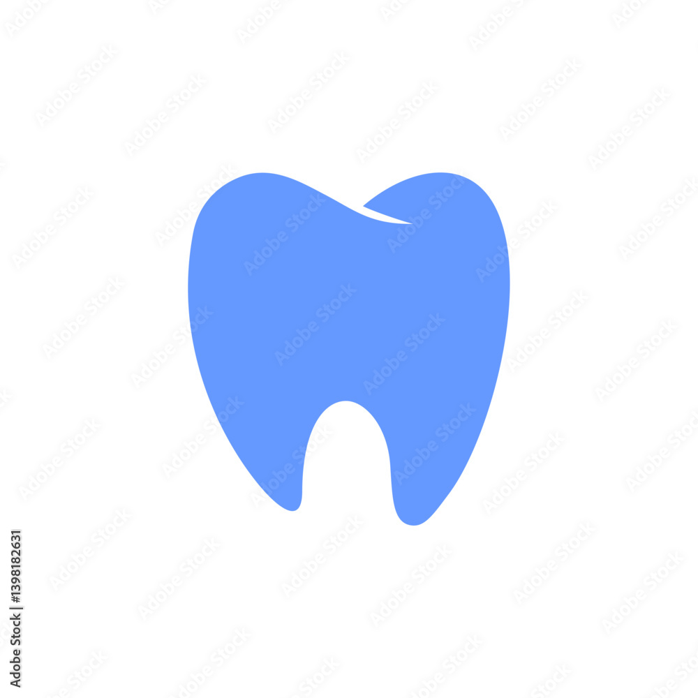 Light Blue Tooth Icon on White Background Light Blue Tooth Icon on White Background