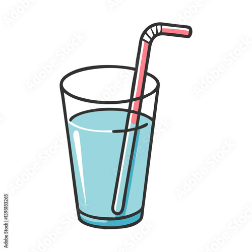 drinking straw in glass icon, drinking straw in glass vector illustration-simple illustration of drinking straw in glass, perfect for drinking straw in glass logos and icons