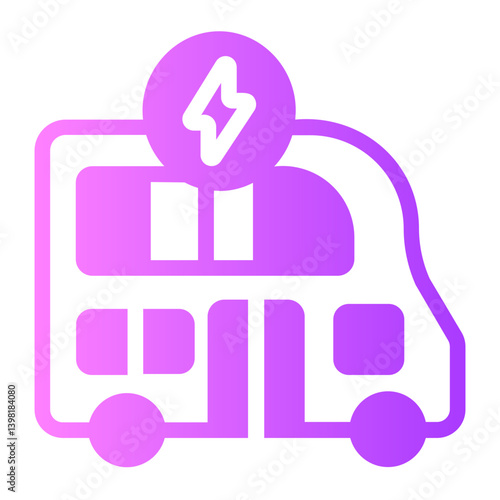 double decker bus gradient icon