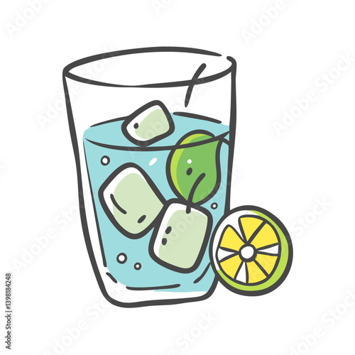 gin and tonic icon, gin and tonic vector illustration-simple illustration of gin and tonic, perfect for gin and tonic logos and icons