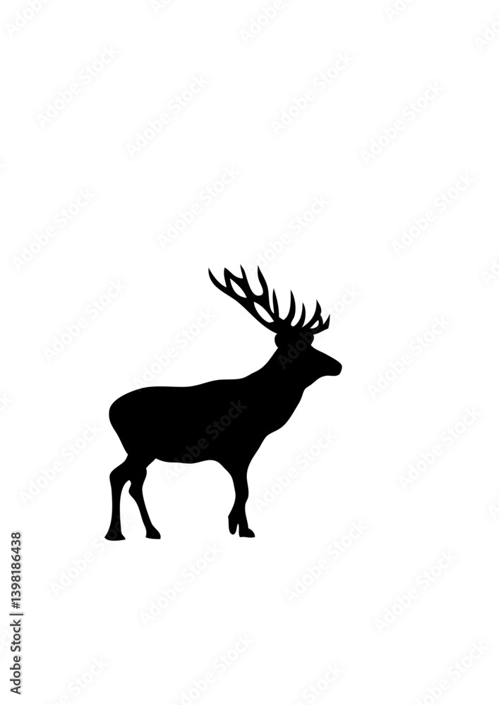 Fototapeta premium cerf dessin silhouette ombre
